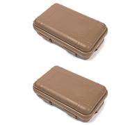 SagaSave Lot de 2 boîtes de rangement étanches et résistantes aux chocs - 138 mm - En plastique résistant aux chocs - Étanche - Pour activités de plein air et voyages - Beige