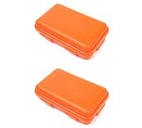 SagaSave Lot de 2 boîtes de rangement étanches et résistantes aux chocs - 138 mm - En plastique résistant aux chocs - Pour activités de plein air et voyages - Orange