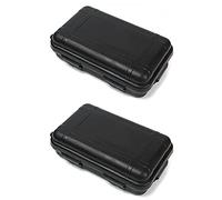 SagaSave Lot de 2 boîtes de rangement étanches et résistantes aux chocs - 165 mm - En plastique résistant aux chocs - Étanche - Pour activités de plein air et voyages - Noir