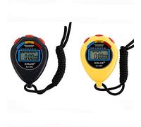 SagaSave Lot de 2 chronomètres électroniques, chronomètres numériques de sport avec date, heure et fonction alarme, chronomètre multifonction pour entraîneurs de fitness et arbitres (2 couleurs)