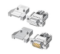 SagaSave Lot de 2 connecteurs série DB9, 9 broches mâles + femelles, sans soudure avec coque en métal, connecteur adaptateur sous-marin D pour assemblage de câble et réglage