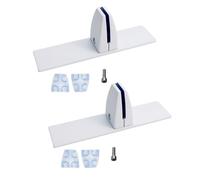 SagaSave Lot de 2 pinces de séparation de bureau en forme de T en alliage d'aluminium avec base autonome pour cloison de 2 à 25 mm (blanc)