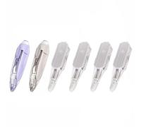 SagaSave Lot de 2 rubans correcteurs rétractables blancs rechargeables de 6 m x 5 mm avec 4 recharges, rouleau correcteur en forme de stylo pour la maison, l'école et le bureau (violet/gris)