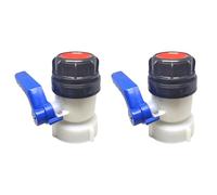 SagaSave Lot de 2 valves de réservoir IBC, DN50 mâle/75 mm filetage femelle, raccord de réservoir IBC en plastique, adaptateur d'eau de rechange, vanne à rabat de robinet de réservoir