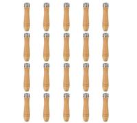 SagaSave Lot de 20 poignées de lime en bois, outil de coupe de lime, poignée de sécurité avec anneaux de sécurité en métal, poignée d'outils de coupe de limes, poignée de rechange durable (110 mm)
