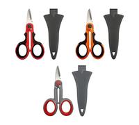 SagaSave Lot de 3 ciseaux d'électricien avec housse de protection, coupe-câble en fibre antidérapante et robuste, ciseaux pour ligne de pêche, tresse de fil