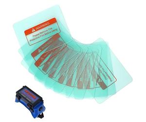 SagaSave Lot de 32 lentilles de protection pour soudage - 108 x 50 mm - Transparentes - Pour casque de soudage - Angle droit