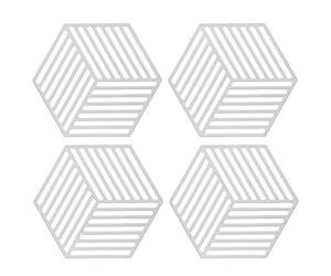SagaSave Lot de 4 dessous de plat antidérapants en silicone pour table de cuisine, repose-cuillère, cuisine et salle à manger (diamant blanc)