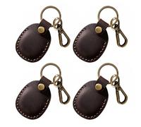 SagaSave Lot de 4 étuis en cuir pour clés de voiture, porte-clés, couverture complète, porte-étiquette anti-rayures, étui sécurisé pour ollier d'animal domestique (CN)