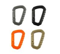 SagaSave Lot de 4 mousquetons verrouillables en plastique en forme de D pour sports de plein air, randonnée, escalade (4 couleurs)