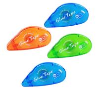 SagaSave Lot de 4 rouleaux de ruban adhésif double face, 8 mm x 8 m, distributeur de ruban adhésif transparent pour journal, scrapbooking, album photo, travaux manuels