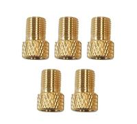 SagaSave Lot de 5 adaptateurs de valve de vélo en laiton Presta vers Schrader pour la plupart des vélos, motos, ballons de sport (grille diamantée)
