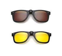 SagaSave Lunettes de soleil à clipser, lunettes polarisées unisexes anti-reflets avec clips rabattables pour la conduite, la pêche en plein air