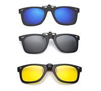 SagaSave Lunettes de soleil à clipser, lunettes polarisées unisexes anti-reflets avec clips rabattables pour la conduite, la pêche en plein air