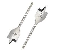 SagaSave Mèche plate en acier au carbone haute vitesse de 20 mm pour le travail du bois, le bois tendre et dur, le plâtre, le pince-pince, la boîte en mousse - 1 pièce - Argenté