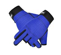 SagaSave Mitaines de travail de mécanicien, 3 mitaines exposées de cyclisme, gants antidérapants unisexes pour l'extérieur, la pêche, la conduite, le travail (bleu)