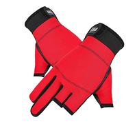 SagaSave Mitaines de travail mécanicien, 3 mitaines exposées, gants de cyclisme unisexes antidérapants pour la pêche en plein air, la conduite, le travail (rouge)