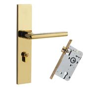 SagaSave Poignée de porte à levier de verrouillage de défilement, poignée de porte à levier à ressort doré, poignée de porte de style européen, poignée de porte à levier de style voluté, serrure de