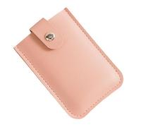 SagaSave Porte-cartes coulissant en polyuréthane avec fermeture à bouton - Protection multi-cartes d'identité - Étui de rangement portable pour les voyages, les affaires, le quotidien, rose,