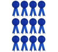 SagaSave Rubans de récompense en rosette, 12 rubans de prix vierges pour médaille de 1ère place, insignes pour anniversaire, fête, compétition sportive, école (Bleu)