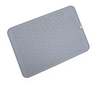 SagaSave Tapis d'égouttage en silicone antidérapant résistant à la chaleur pour casseroles, poêles, plats, repose-cuillère (gris)