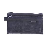 SagaSave Trousse à Crayons, 20,5 cm Grande Trousse à Crayons Pochette Porte-Stylo Double Maille Transparente Filles garçons Grande capacité école Papeterie Bureau Pochette à Crayons Rangement (Noir)