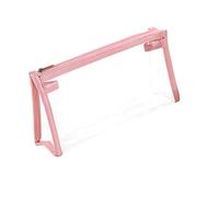 SagaSave Trousse à Crayons, 22,5 cm Grande Trousse à Crayons Transparente Pochette en PVC Transparent Porte-Stylo Filles garçons Grande capacité école Papeterie Bureau Crayon Rangement (Rose)