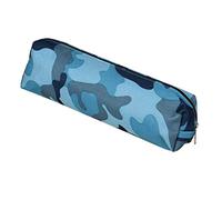 SagaSave Trousse à Crayons Camouflage - Grande capacité - Portable - Fermeture éclair - en Toile - pour étudiants, Bureau, Fournitures Scolaires - 21 x 5,7 cm - Bleu Camouflage