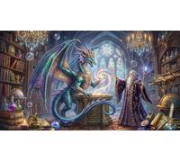 Sage et dragon spirituel Tableau Sur Toile Sans Cadre Modern HD Art Mural Design Affiche Décoration D'intérieur Pour Salon, Chambre, Cadeau 16x24inch(40x60cm)