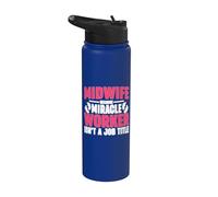 Sage-femme parce que Miracle Worker n'est pas un poste Titre du poste Sage-femme Stainless Steel Insulated Water Bottle