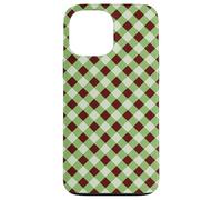 Sage Green and Brown Gingham Pattern Trendy Classic Plaid Coque pour iPhone 13 Pro Max