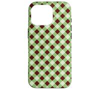 Sage Green and Brown Gingham Pattern Trendy Classic Plaid Coque pour iPhone 16 Pro