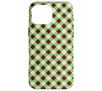 Sage Green and Brown Gingham Pattern Trendy Classic Plaid Coque pour iPhone 16 Pro Max