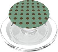 Sage Green and Brown Polka Dots Classic Polkadots PopSockets PopGrip pour MagSafe
