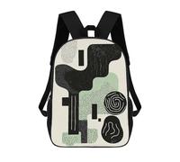 Sage Green & Black Abstract Minimalist Art - Modern Decor Sac À Dos, Cartable Imprimé En 3D, Sac À Goûter, Sac À Dos De Voyage, Sac À Dos Entre Amis, Sac À Dos Scolaire Pour Filles Et Garçons 17inch