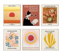 Sage Green Master mural art print abstrait Matisse mural Art Exposition Poster Art Vintage bohème art print chambre Vintage décoration esthétique chambre(20,3 x 25,4 cm, sans cadre, style G)