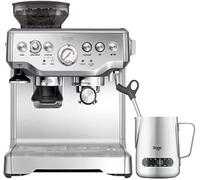 Sage The Barista Express Machine à café avec moulin et mousseur à lait en acier inoxydable brossé