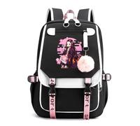Sageam Anime Kimetsu no Yaiba Impression Sac a Dos, Cartables Fille Avec un joli pendentif Outdoor Voyage Pique-Nique Campus Randonnée avec Port de Charge USB