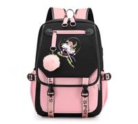 Sageam Anime Kimetsu no Yaiba Impression Sac a Dos, Cartables Fille Avec un joli pendentif Outdoor Voyage Pique-Nique Campus Randonnée avec Port de Charge USB