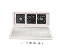 SageFurned 12 V Ventilateur de ventilation latérale pour camping-car avec grille de protection Triple système d'évacuation d'air ABS Blanc Refroidissement efficace Fonctionnement silencieux pour