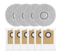 SageFurned 4 serpillières et 6 sacs à poussière pour robot aspirateur LEFANT M3/M3 Gen2, chiffons en microfibre et sac pour animaux domestiques et enfants
