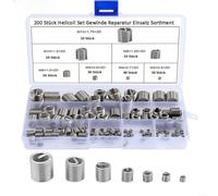 SageFurned Assortiment de 200 inserts filetés en acier inoxydable 304, pour kit de réparation de filetage intérieur pour pièces en aluminium, amélioré