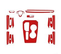 SageFurned Autocollants d'intérieur en vinyle 3D en fibre de carbone rouge brillant pour Honda pour Civic 11e génération 2022 - Autocollants de garniture automobile faciles à appliquer et à haute