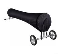 SageFurned Bâche de protection pour piscine - Protection contre les intempéries - Résistante aux UV - Étanche - Avec sangles réglables - Polyéthylène tissé très résistant - 4,6/5,8/6,8/7,3 m - Noir