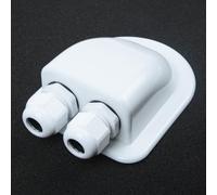 SageFurned Boîtier de passage de câble de toit à double trou blanc pour camping-car pour caravane, camping-car, bateau, yacht, montage facile
