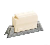 SageFurned Brosse de nettoyage pour les coins morts de la maison, outil à poils flexibles pour rainures de fenêtre, aérations de clavier, carrelage, poignée confortable (beige)