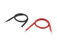 SageFurned Câble de batterie 16 mm² 5AWG 50 cm avec œillets M8 et bornes à dégagement rapide, câble en cuivre 12 V pour batterie solaire de voiture, bateau, noir/rouge