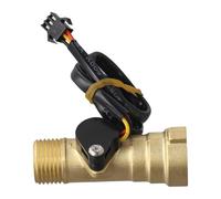 SageFurned Capteur de débit d'eau pour chauffe-eau sans réservoir de camping-car, compatible avec les raccords DN15 G1/2, corps de valve en cuivre, débit de 1 à 30 l/min, jaune