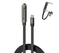 SageFurned Chargeur de téléphone latéral, câble de charge invisible 2 en 1, 65 W/240 W, cordon de charge rapide avec support de téléphone intégré pour smartphones et tablettes (240 W C-C)