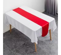 SageFurned Chemin de table en satin - 27 x 275 cm - Décoration de fête - Rouge, rose, champagne, kaki, bleu clair, argent, or, bleu marine, vert, violet, blanc, noir, gris, jaune, bleu
